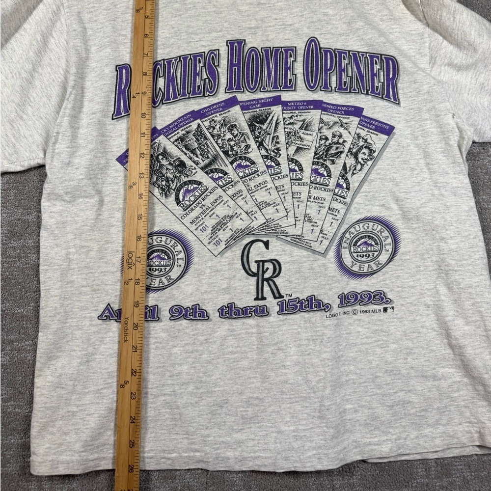 Rockie Baseball Home Opener 1993 Vintage Mens T-Shirt XL - Picture 3 of 5